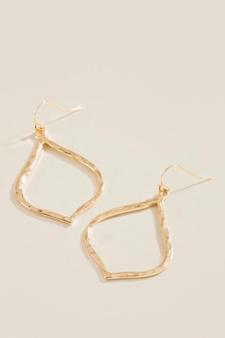 Francesca's Katelyn Metal Teardrop Hoops - Gold