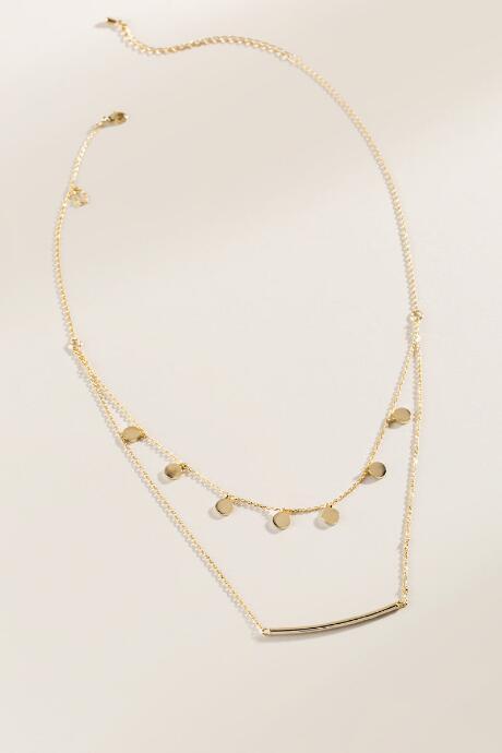 Francesca's Evelyn Layered Coin Necklace - Gold
