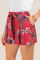 Francesca Inchess Darcie Floral Soft Shorts - Red