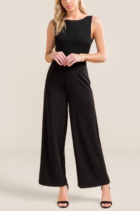 Francesca Inchess Nova Ruffle Back Jumpsuit - Black