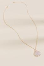 Francesca's Christie Semi-precious Pendant Necklace - Pale Pink