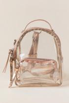 Francesca's Game Day Clear Convertible Mini Backpack - Rose/gold