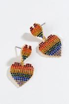 Francesca's Leia Rainbow Pav Heart Earrings - Multi
