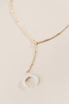 Francesca's Jasmine Bullhorn Y-neck - Iridescent