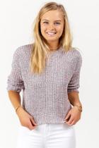 Francesca's Brayden Crew Neck Sweater - Neon Coral