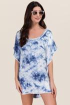 Francescas Cali Tie Dye Scoop Back Cover-up - Blue
