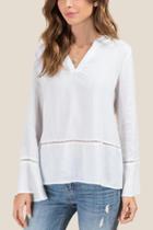 Francesca Inchess Sylvia V-neck Latter Detail Blouse - White
