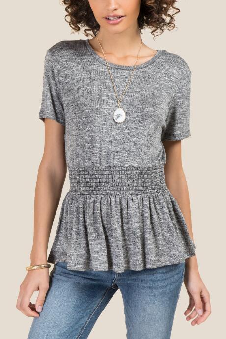 Francesca Inchess Elliot Smock Waist Fashion Tee - Black