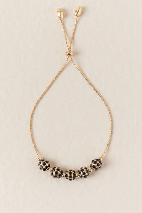 Francesca's Rebecca Fireball Pull Tie Bracelet - Black