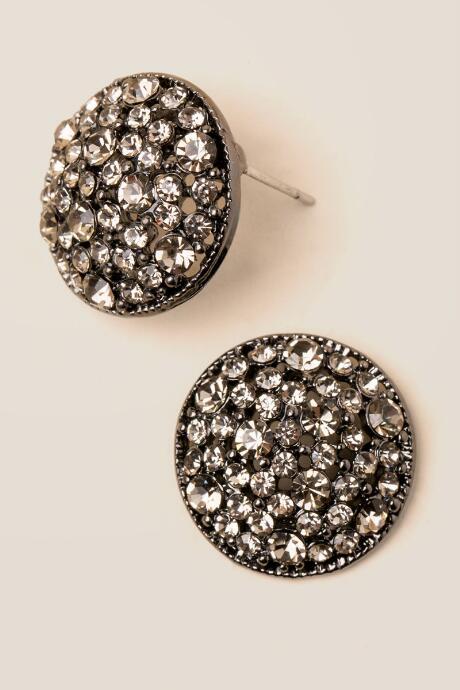 Francesca Inchess Tessa Crystal Cluster Studs - Hematite