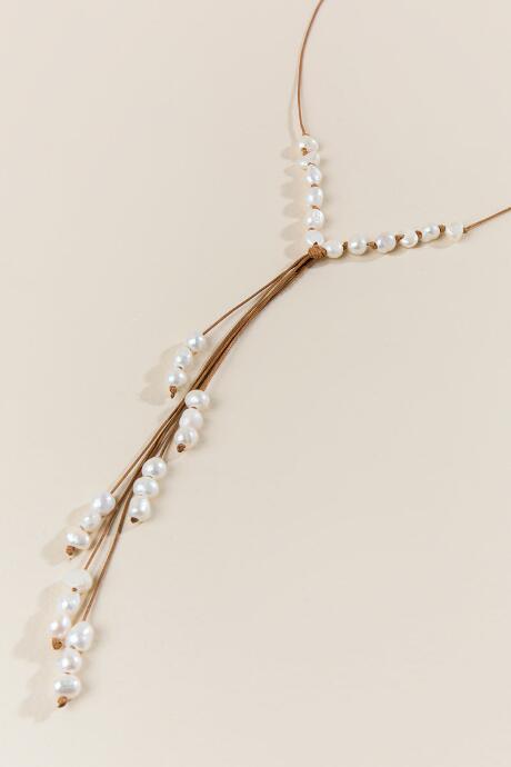 Francesca Inchess Orion Pearl Cord Necklace - Tan