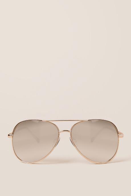 Francesca's Diana Aviator Sunglasses - White