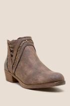 Francesca Inchess Threaded Studded Trim Ankle Boot - Brown