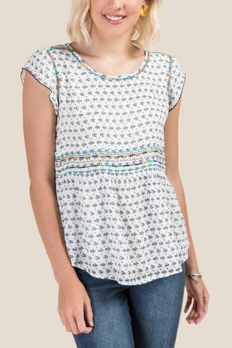 Francesca Inchess Stella Embroidered Blouse - Black/white