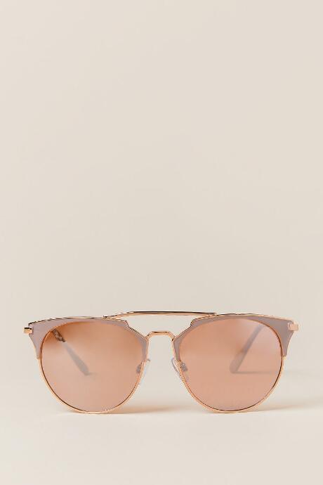 Francesca's Cooper Brow Bar Sunglasses - Rose/gold