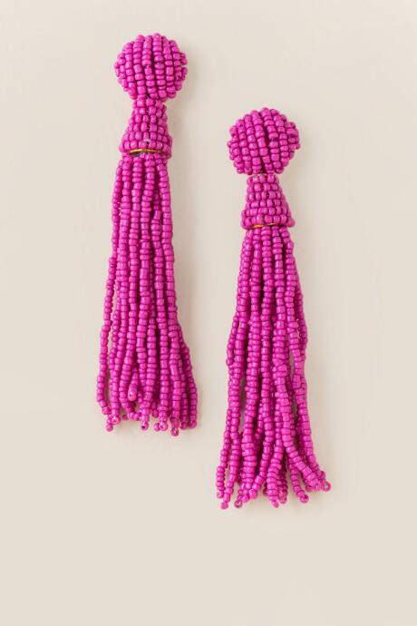 Francesca's Lyanna Knotted Tassel Earring In Neon Pink - Neon Pink