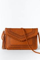 Francesca's Kelly Perforated Envelope Clutch - Brown
