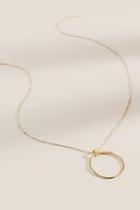 Francesca's Leslie Open Circle Pendant Necklace - Gold