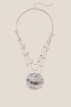 Francesca's Polly Layered Circle Pendant Necklace - Silver
