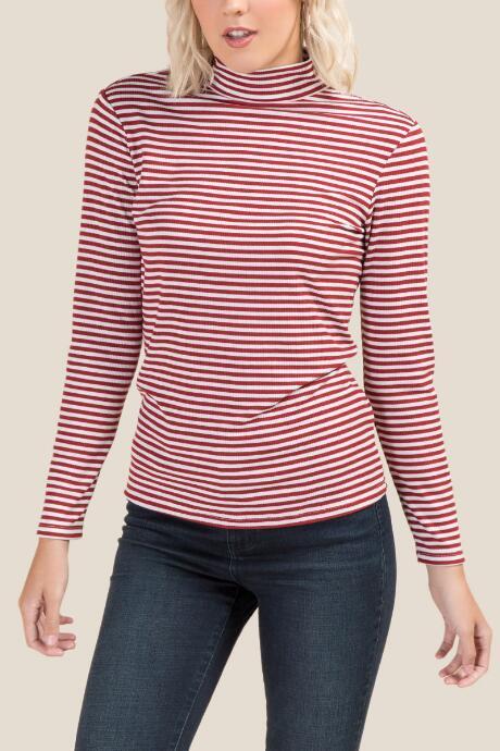 Francesca's Helen Striped Top - Red