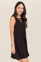 Francesca's Hensley Bar Shift Dress - Black