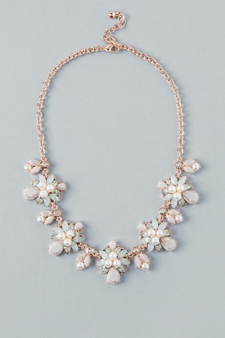 Francesca Inchess Lillie Statement Necklace In Rose Gold - Blush