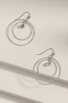 Francesca's Joanna Crystal Circle Drop Earrings - Silver