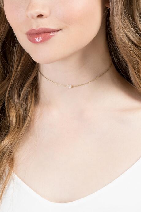 Francesca Inchess April Swarovski Birthstone Choker In Gold - Clear