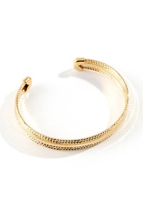 Francesca's Mallory Textured Cuff - Gold
