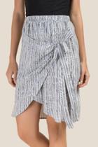 Francesca's Aurora Side Wrap Skirt - Black/white