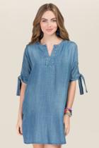 Blue Rain Isolde Tie Sleeve Shift Dress - Chambray