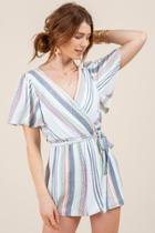 Francesca's Ainsley Wrap Front Romper - Multi
