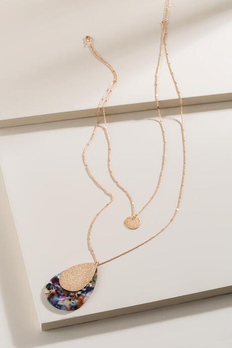 Francesca's Christine Sandblast Layered Necklace - Multi