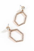 Francesca's Zara Hexagon Drop Earrings - Crystal