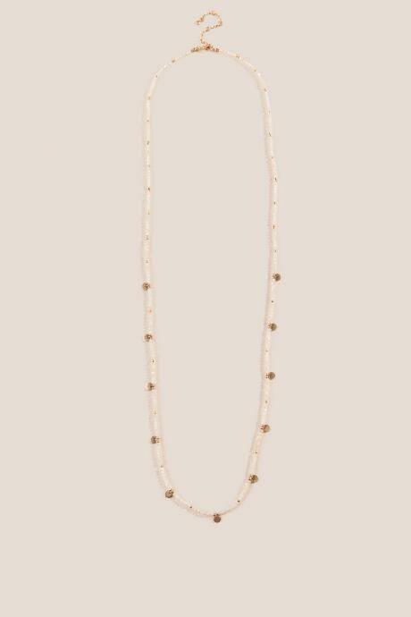 Francesca's Jill Long Beaded Necklace - Ivory