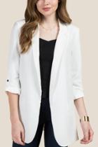 Francesca Inchess London Crepon Tailored Blazer - White