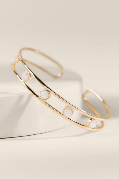 Francesca's Haylie Open Opal Cuff - Gold