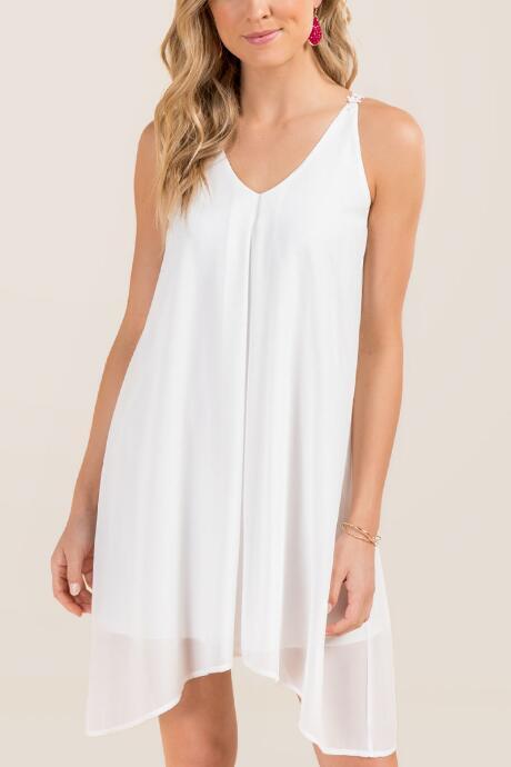 Francesca Inchess Cassidy Crochet Back A-line Shift - White