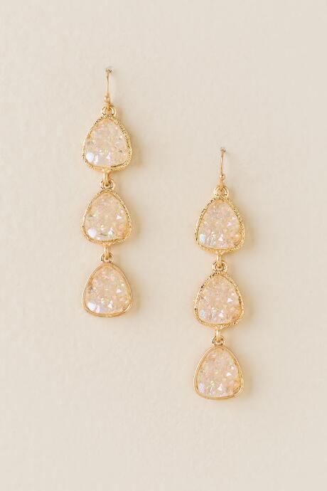 Francesca's Stephanie Druzy Drop Earring In Iridescent - Iridescent