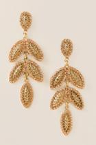 Francesca's Ava Leaf Drop Earrings - Gold