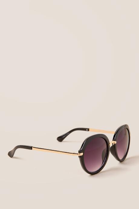 Francesca Inchess Kendall Round Sunglasses - Black