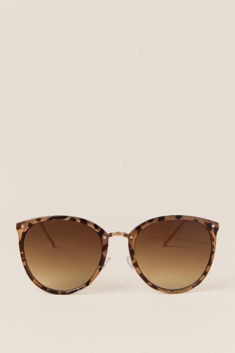 Francesca's Tanya Rounded New Classic Sunglasses - Tortoise
