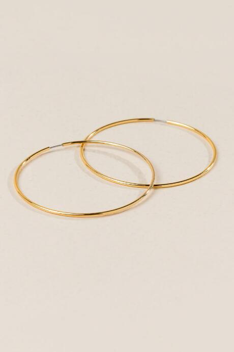 Francesca's Adela Large Gold Hoops - Gold