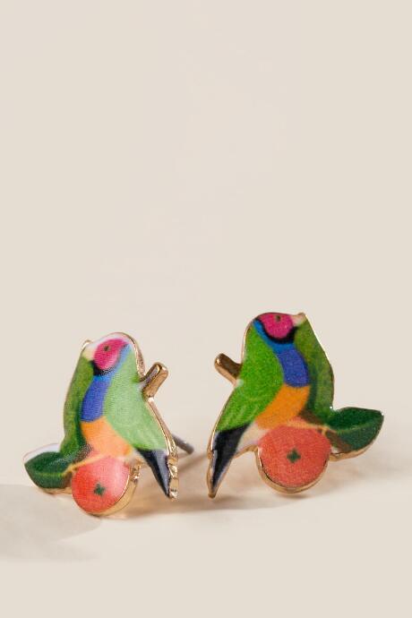Francesca's Colorful Parrot Studs - Multi