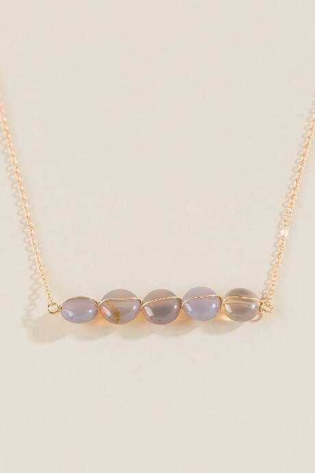 Francesca Inchess Geonna Beaded Row Necklace - Gray