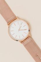 Francesca's Candice Mesh Band Watch - Rose/gold
