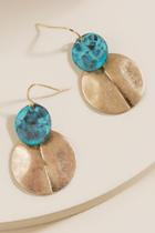 Francesca's Carolyn Patina Statement Earrings - Turquoise