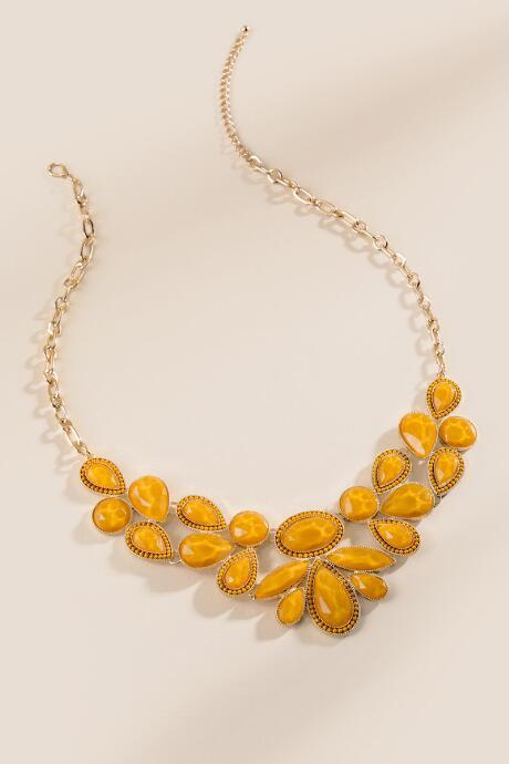 Francesca's Charmaine Resin Statement Necklace - Marigold