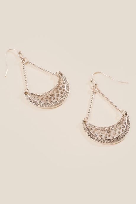 Francesca's Milah Moon Drop Earrings - Silver