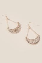 Francesca's Milah Moon Drop Earrings - Silver
